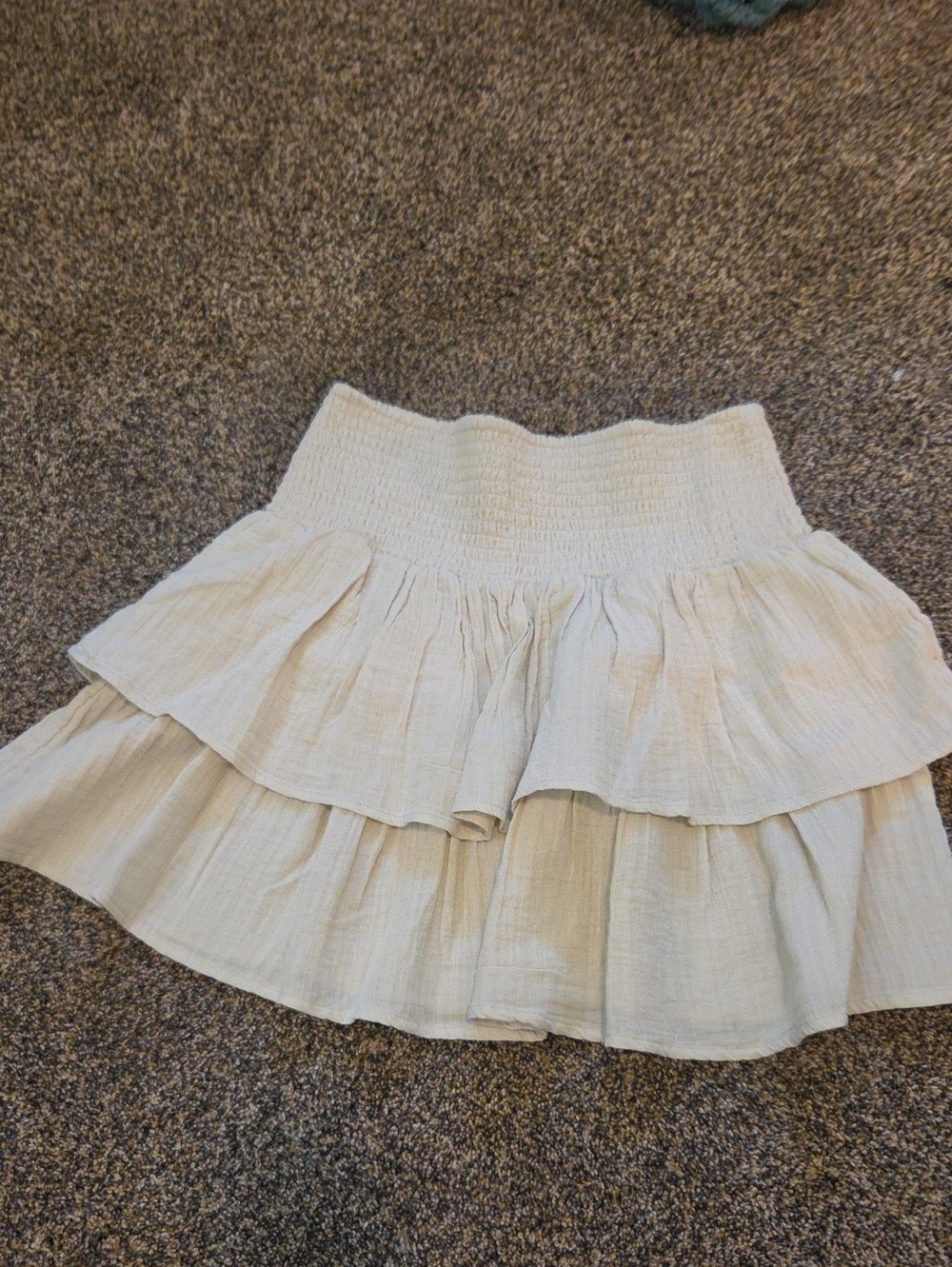 Universal Thread Cream Tiered Smocked-Waist Skater Skirt